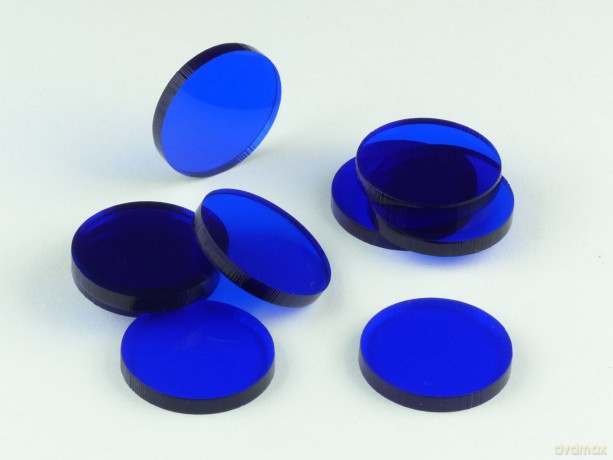 Znaczniki akryl niebieskie okrągłe 22x3mm 10 szt