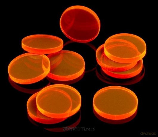 Znaczniki akryl pomarań. fluo okrągłe 22x3mm 10 szt