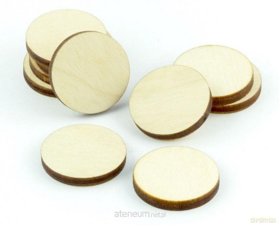 Znaczniki drewniane naturalne okrągłe 20x3mm 10 szt