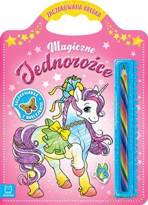 Magiczne jednorożce. Kolorowanka z naklejkami. Zaczarowana kredka - Sylwia Kajdana [KSIĄŻKA]