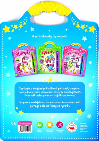 Magiczne kotki. Kolorowanka z naklejkami. Zaczarowana kredka - Sylwia Kajdana [KSIĄŻKA]