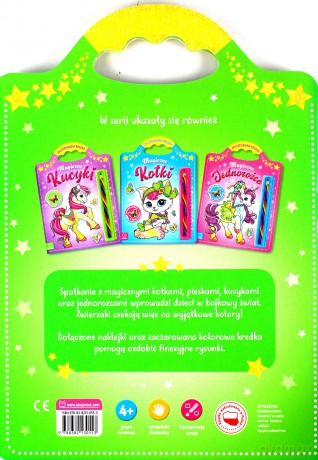 Magiczne pieski. Kolorowanka z naklejkami. Zaczarowana kredka - Sylwia Kajdana [KSIĄŻKA]