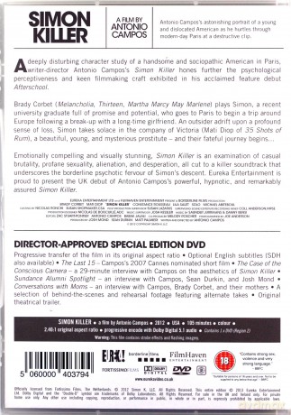 Simon Killer - The Masters Of Cinema Series (Simon zabójca) [DVD]