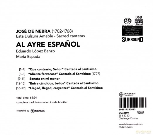 Maria Espada, Al Ayre Espanol, Eduardo Banzo: Jose de Nebra: Esta Dulzura Amable - Sacred cantatas (Hybrid) [SACD]