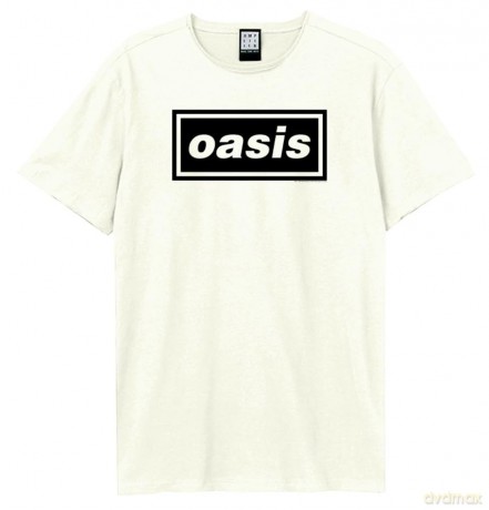 Oasis: Logo Amplified Vintage Charcoal Small T Shirt