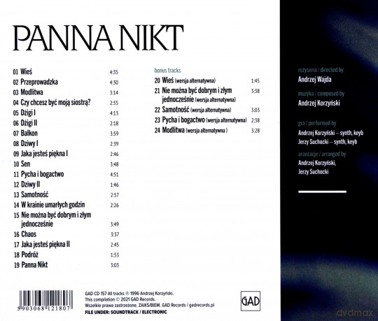 Panna Nikt soundtrack (Andrzej Korzyński) [CD]