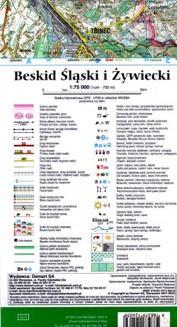 Beskid Śląski i Żywiecki. Mapa turystyczna 1:75000. Plastik [KSIĄŻKA]