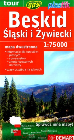 Beskid Śląski i Żywiecki. Mapa turystyczna 1:75000. Plastik [KSIĄŻKA]