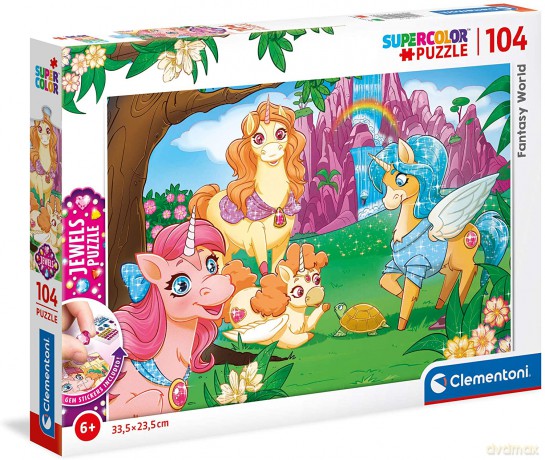 CLEMENTONI 104 el. z ozdobami Fantastyczny świat 20179 [PUZZLE]