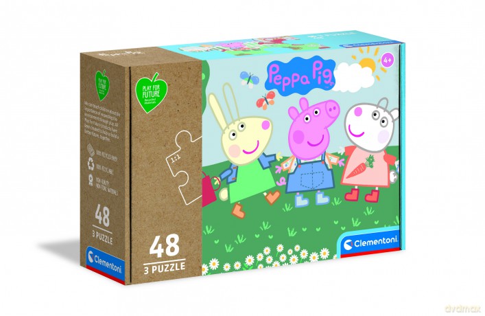 CLEMENTONI 3x48 play for future Świnka Peppa 25269 [PUZZLE]