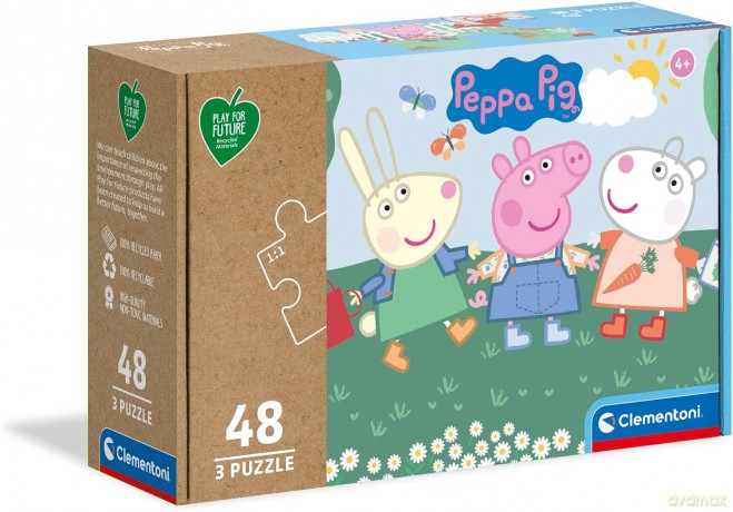 CLEMENTONI 3x48 play for future Świnka Peppa 25269 [PUZZLE]