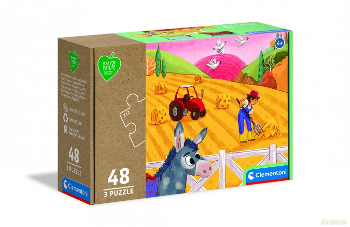 CLEMENTONI 3x48 play for future Zwierzęta 25268 [PUZZLE]