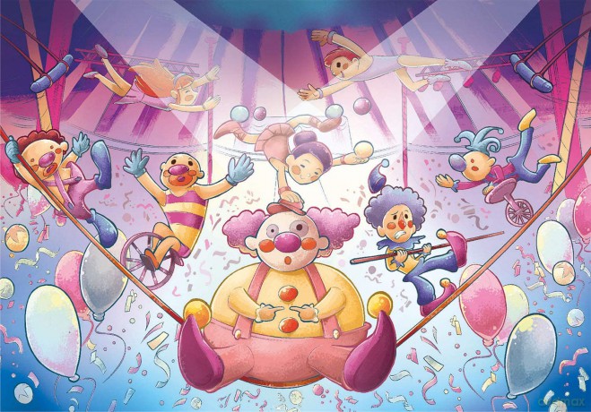 CLEMENTONI 3x48 super color Cyrk 25264 [PUZZLE]