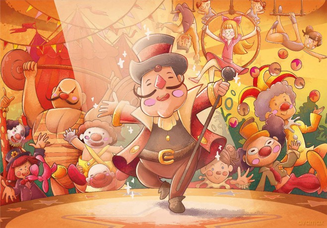 CLEMENTONI 3x48 super color Cyrk 25264 [PUZZLE]