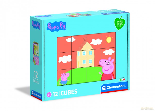 CLEMENTONI Kostki 12 play for future Świnka Peppa 45009 [PUZZLE]