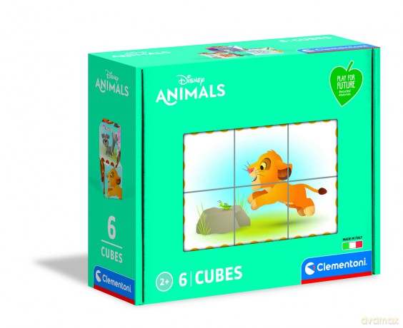 CLEMENTONI Kostki 6 el play for future Disney zwierzęta 44011 [PUZZLE]