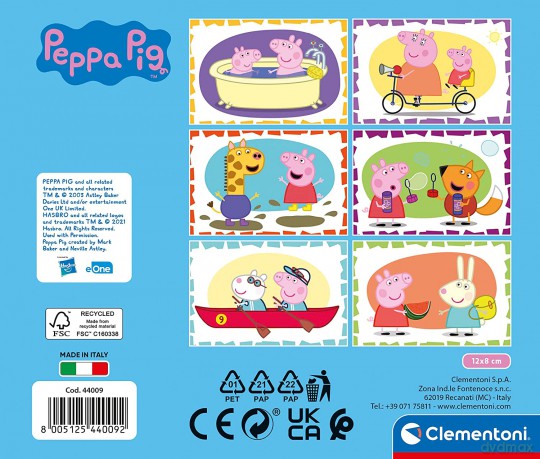CLEMENTONI Kostki 6 el play for future Świanka Peppa 44009 [PUZZLE]