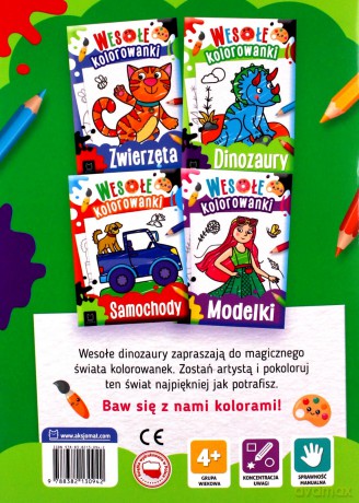 Dinozaury. Wesołe kolorowanki - Sylwia Kajdana [KSIĄŻKA]