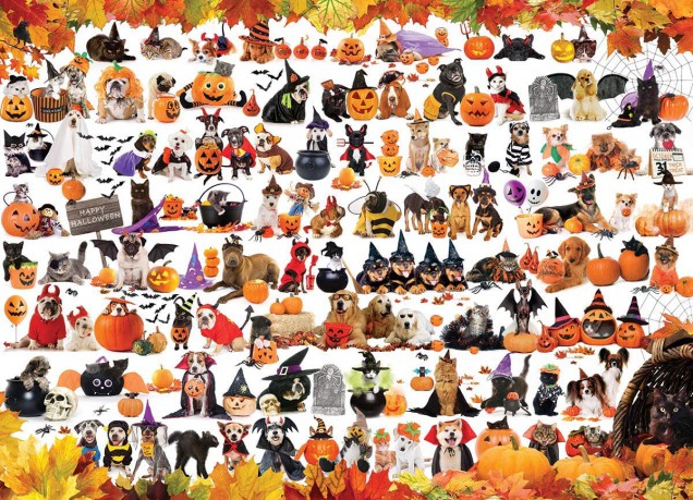 EUROGRAPHICS 1000 el. Halloween zwierząt domowych 6000-5416 [PUZZLE]