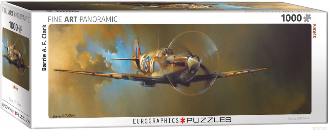 EUROGRAPHICS 1000 el. panoramiczne Samolot bojowy, Spitfire by BArrie A.F.C 6010-0952 [PUZZLE]