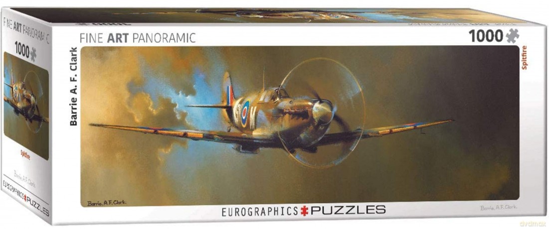 EUROGRAPHICS 1000 el. panoramiczne Samolot bojowy, Spitfire by BArrie A.F.C 6010-0952 [PUZZLE]