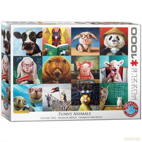 EUROGRAPHICS 1000 el. Śmieszne zwierzęta, L.Hefferna 6000-5524 [PUZZLE]