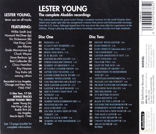 Lester Young: The Complete Aladdin Recordings [2CD]