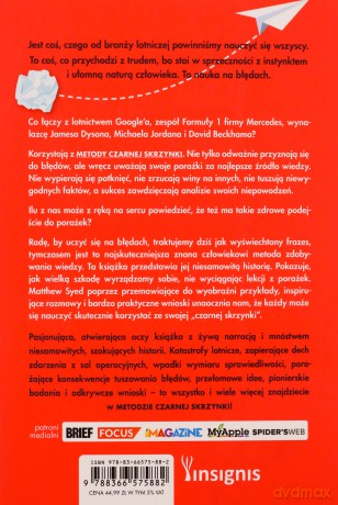 Metoda czarnej skrzynki. Zaskakująca prawda o naturze sukcesu - Matthew Syed [KSIĄŻKA]