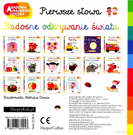 Pory roku. Akademia mądrego dziecka. Pierwsze słowa - Nathalie Choux [KSIĄŻKA]