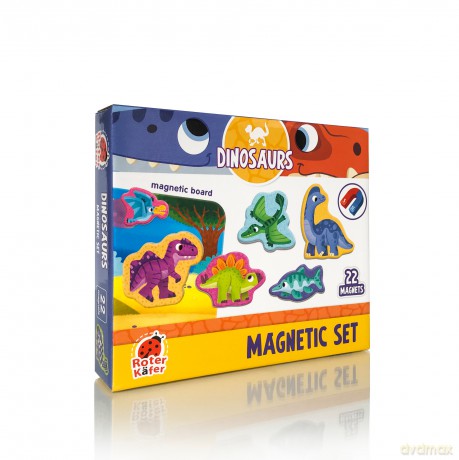 Zestaw magnetyczny z tablicą Dinozaury RK2090-03 [PUZZLE]