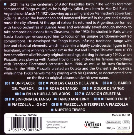 Astor Piazzolla: The Master of Tango Nuevo / Astor Piazzolla [10CD]