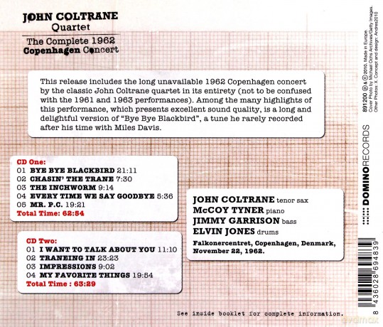 John Coltrane Quartet: The Complete 1962 Copenhagen Concert [2CD]