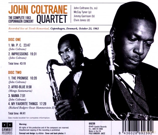 John Coltrane Quartet: Complete 1963 Copenhagen Concert [2CD]