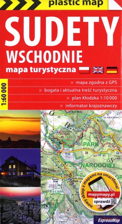 Sudety Wschodnie foliowana mapa turystyczna 1:60 000