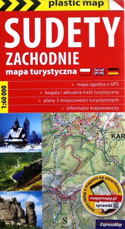 Sudety Zachodnie foliowana mapa turystyczna 1:60 000