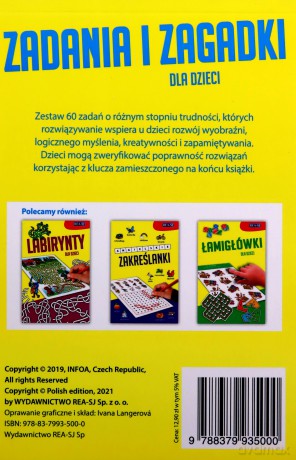Zadania i zagadki dla dzieci [KSIĄŻKA]