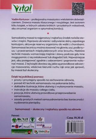 Samodzielny masaż na bóle stawów i mięśni. Proste techniki masażu głowy, szyi, brzucha poprawiające ukrwienie, odżywienie skóry i skutecznie odbudowujące zdrowie - Vadim Kortunov [KSIĄŻKA]