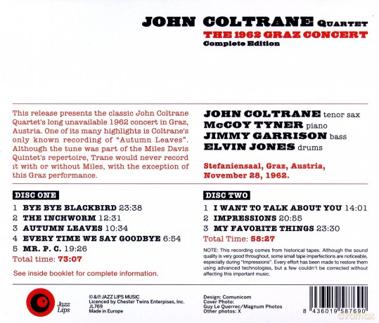 John Coltrane Quartet: The 1962 Graz Concert. Complete Edition [2CD]