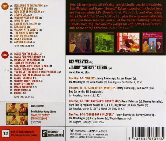 Ben Webster, Harry Edison: Complete Sextet Studio Sessions [2CD]