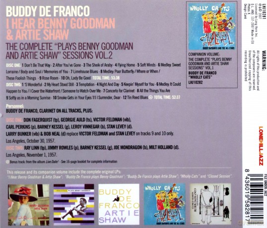 Buddy De Franco and his Orchestra: I Hear Benny Goodman And Artie Shaw - The Complete "Plays Benny Goodman And Artie Shaw" Sessions Vol.2 [2CD]