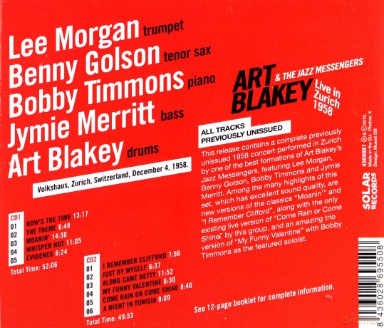 Art Blakey and The Jazz Messengers: Live In Zurich 1958 [2CD]