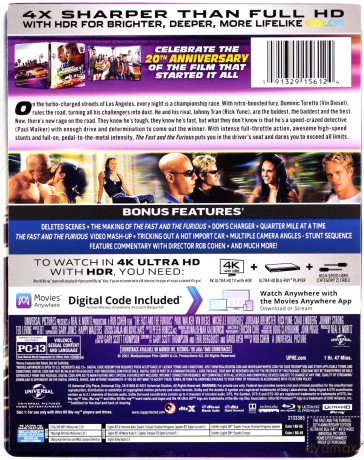 The Fast and the Furious (Szybcy i wściekli) (steelbook) [Blu-Ray 4K]+[Blu-Ray]