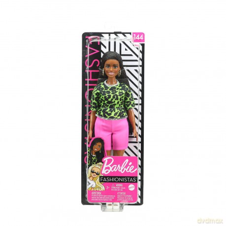 Lalka Barbie Fashionistas Różowe szorty, warkoczyki