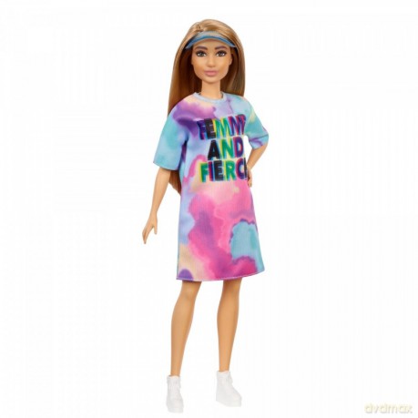 Lalka Barbie Fashionistas Sukienka tie-dye, daszek