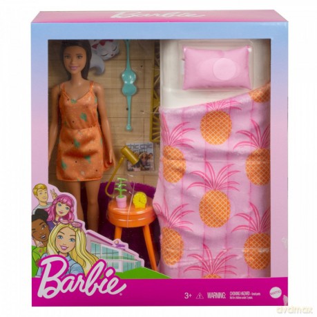 Zestaw Barbie Pokoik + Lalka Sypialnia
