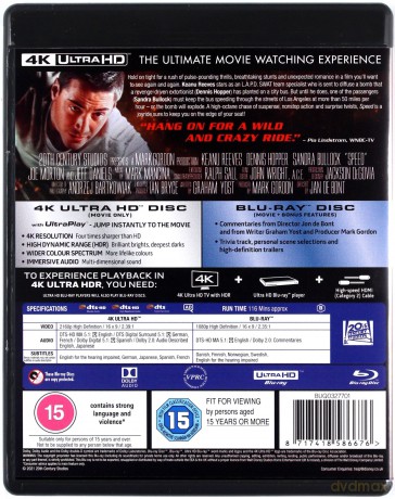 Speed (Speed - niebezpieczna prędkość) [Blu-Ray 4K]+[Blu-Ray]