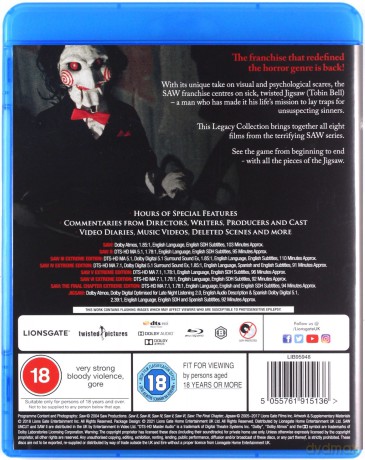 Saw: Legacy Collection (Piła) [8xBlu-Ray]