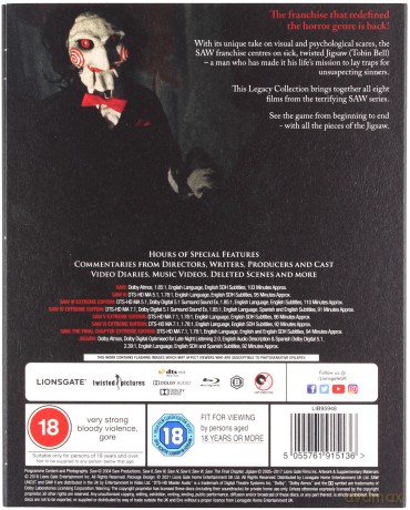 Saw: Legacy Collection (Piła) [8xBlu-Ray]