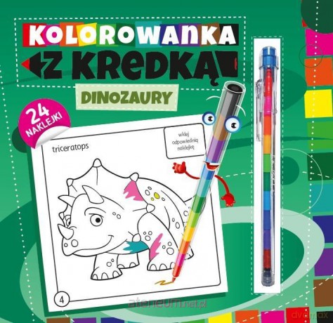 Kolorowanka z kredką. Dinozaury [KSIĄŻKA]