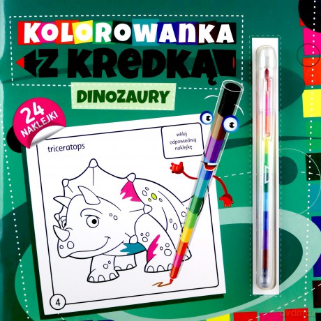 Kolorowanka z kredką. Dinozaury [KSIĄŻKA]